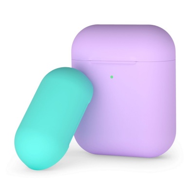 Чехол Deppa для AirPods Silicone case двухцветный лавандово-мятный
